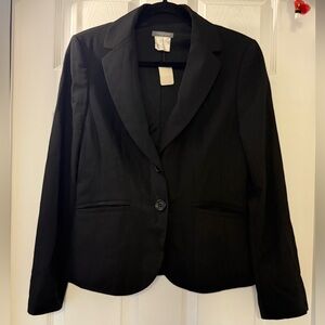 NWT Ann Taylor Classic Black Stretch Wool Blazer